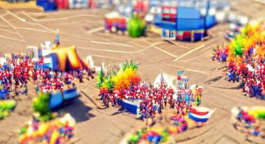 Colorful Carnival in Tilt-Shift 8K Resolution