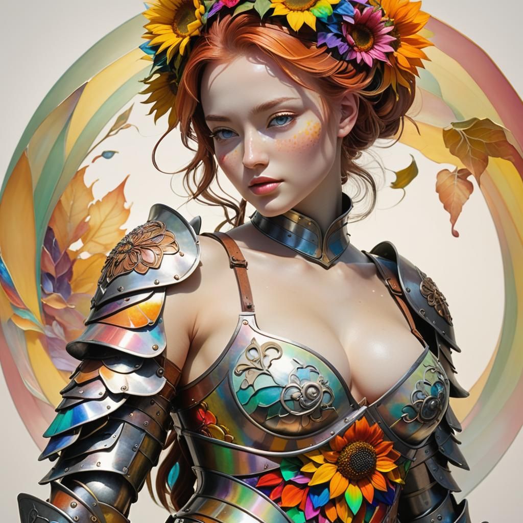 Redhead in Rainbow Quartz Knight Armor