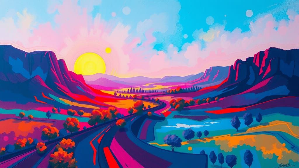 Ethereal Dreamscape in Vibrant Abstraction