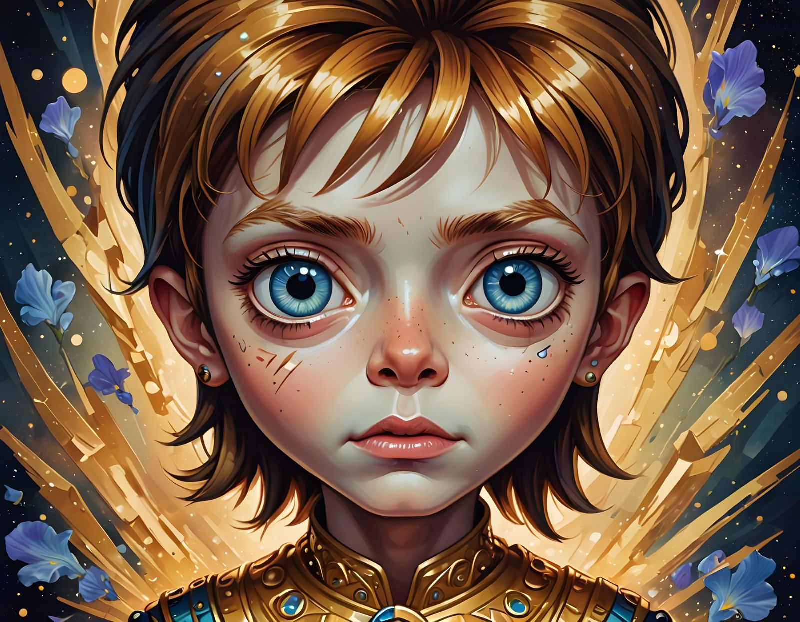 Chibi David Bowie as Ziggy Stardust Portrait