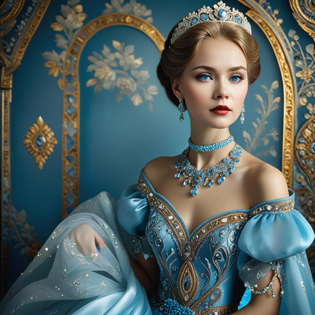 Russian Princess Portrait in Film Noir Style