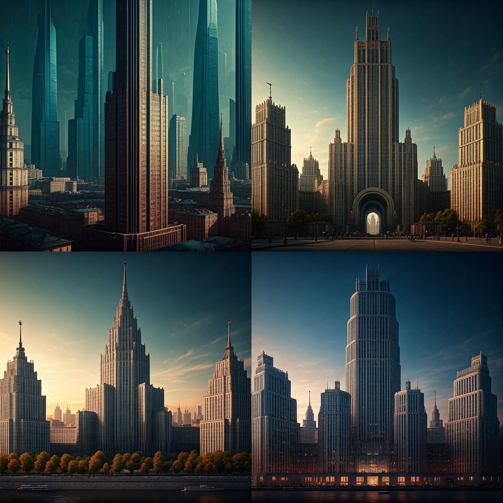 Moscow City: Art Deco Skyscrapers in Matte Painting