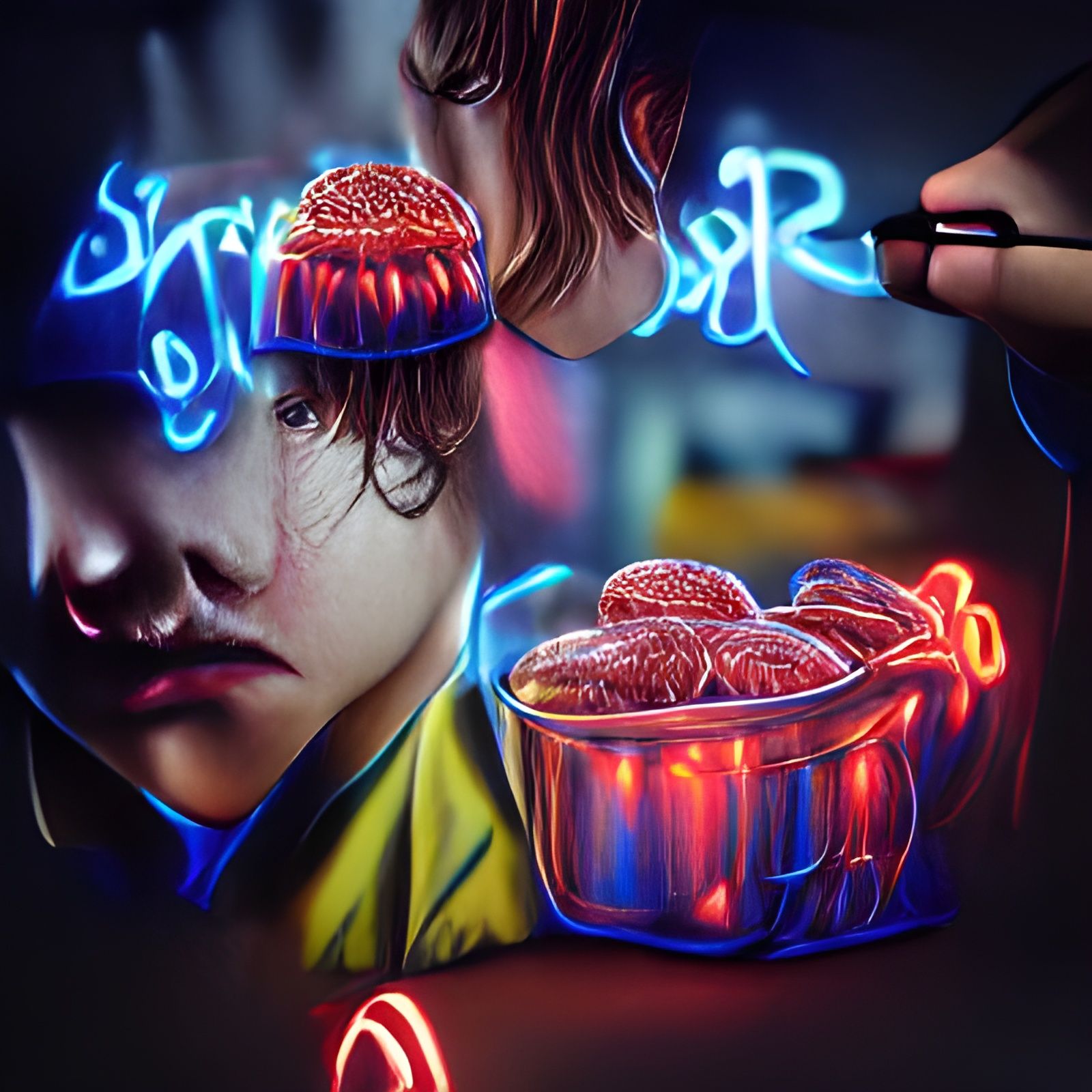 Stranger Things Hyperrealistic Neon Rendering