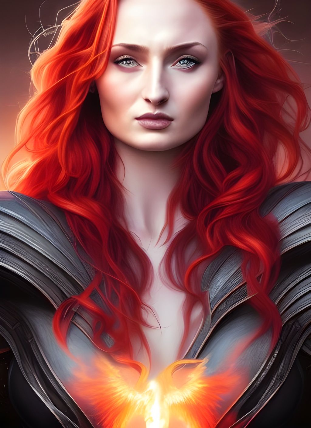 Sophie Turner as Phoenix Superhero Portrait