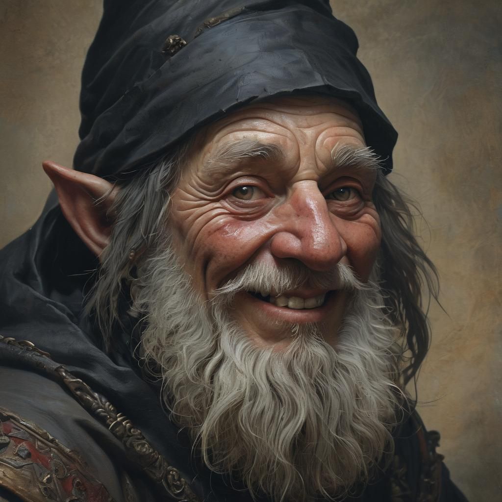 Gnome Cleric Portrait in Renaissance Style