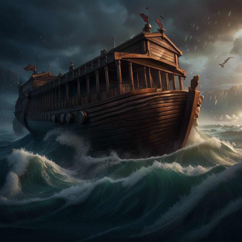 Noah's Ark Sinking: Detailed Matte Painting