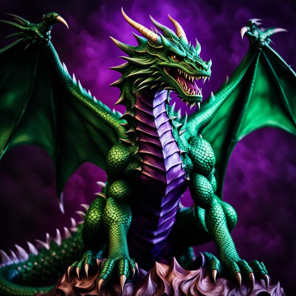 Winged Dragon Portrait in Hyperrealistic Style