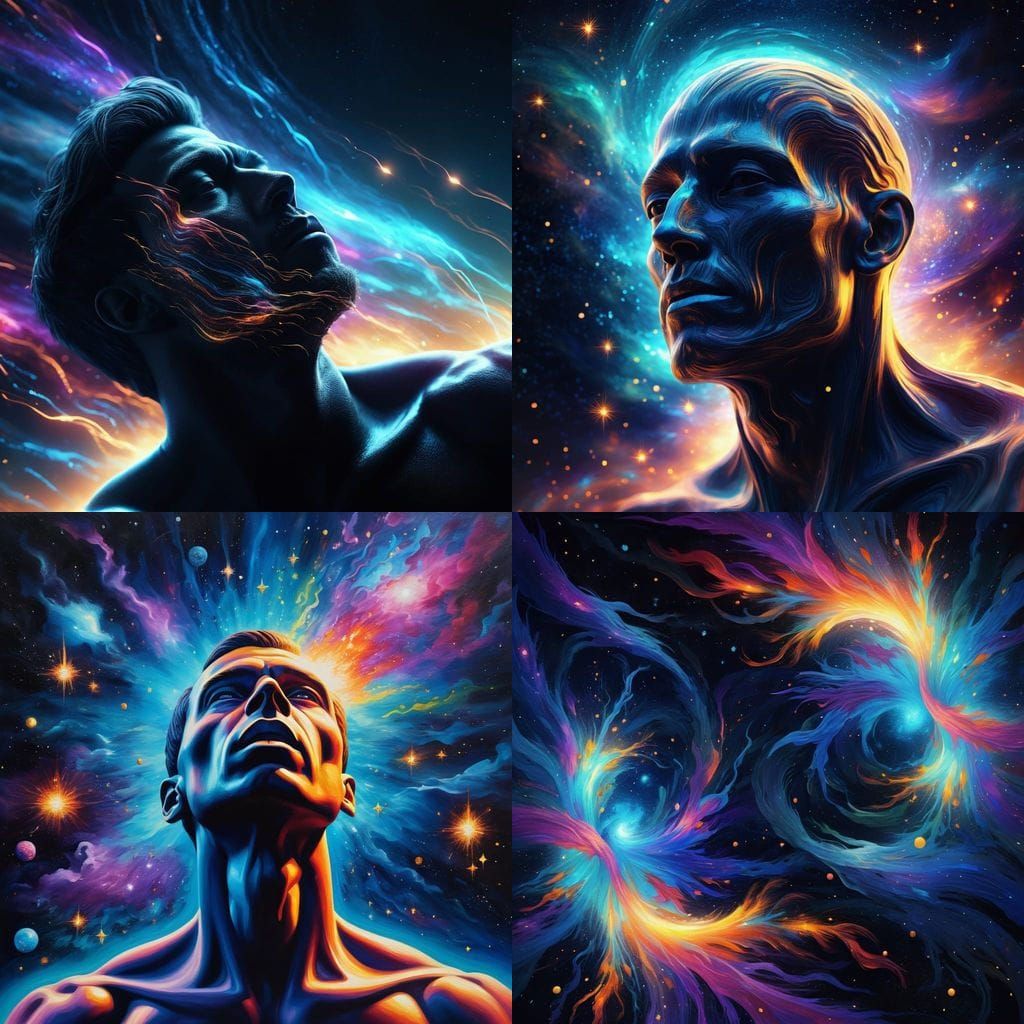 Ethereal Soul Drifts Through Cosmic Expanse