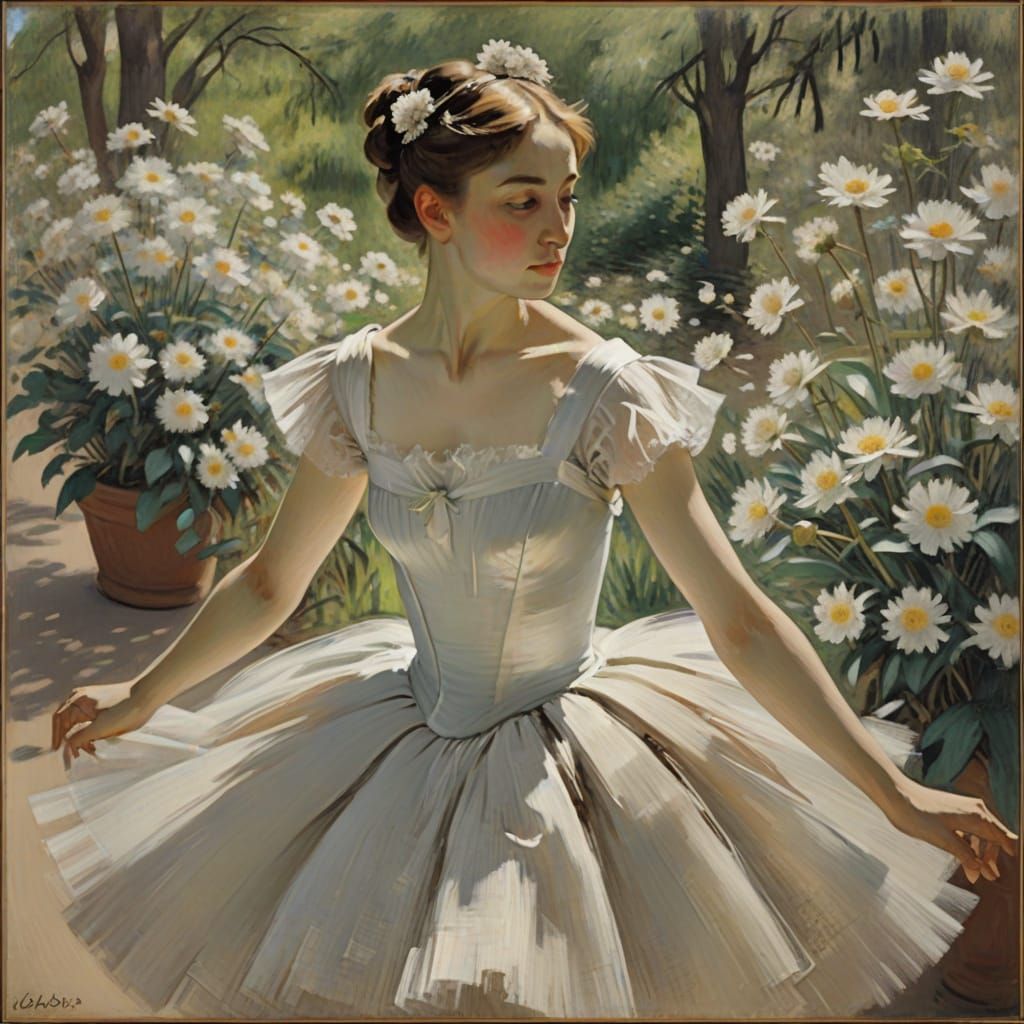 Ethereal Ballet Dancer in Creamy Whites