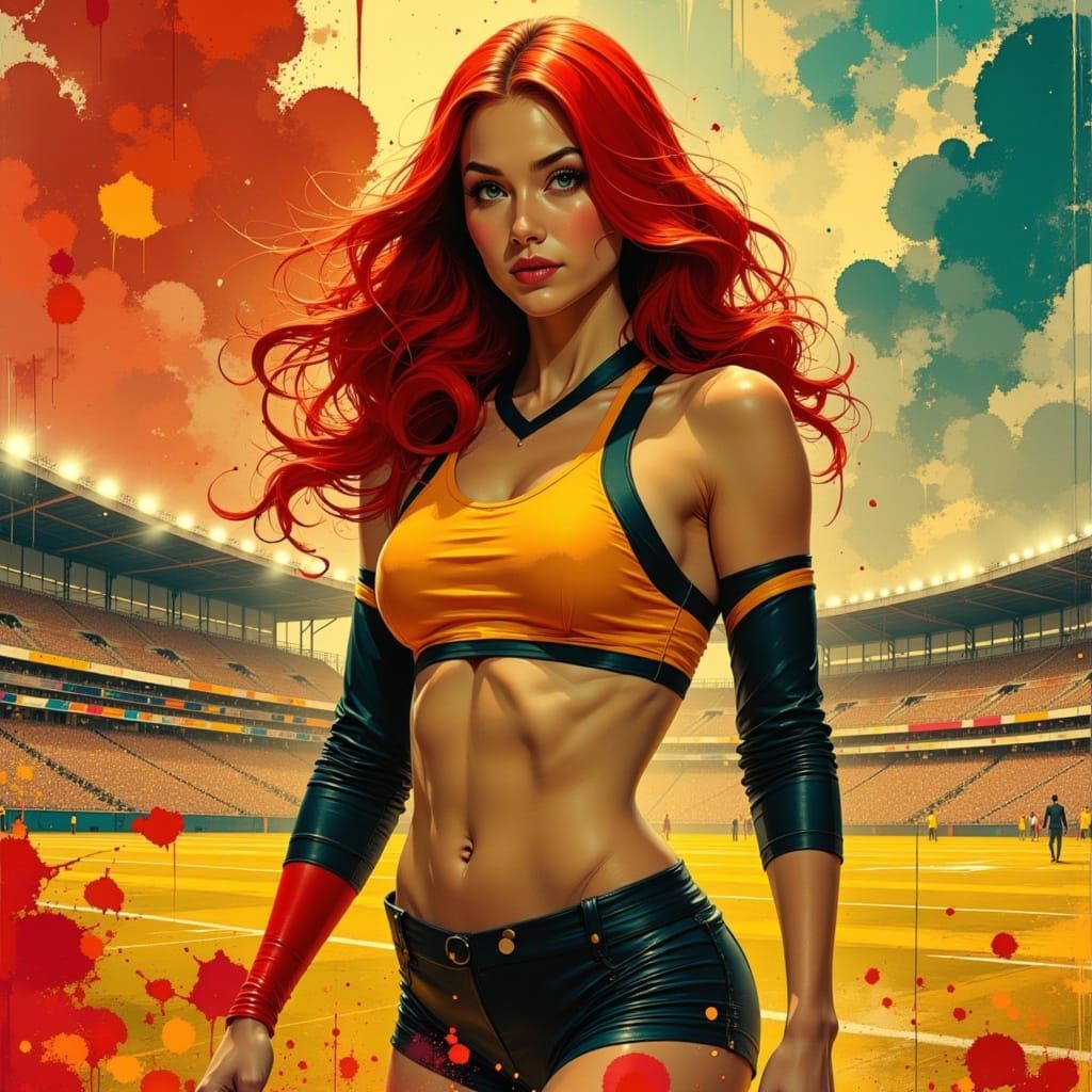 Cheerleader Pin-Up in Lomography Style