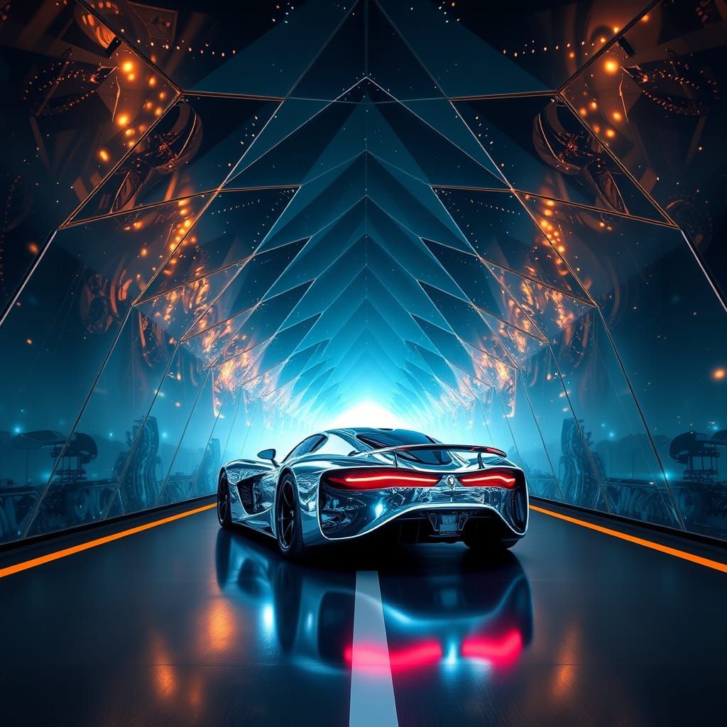 Crystal Star Tunnel Unveils Hyper Realistic Sports Car