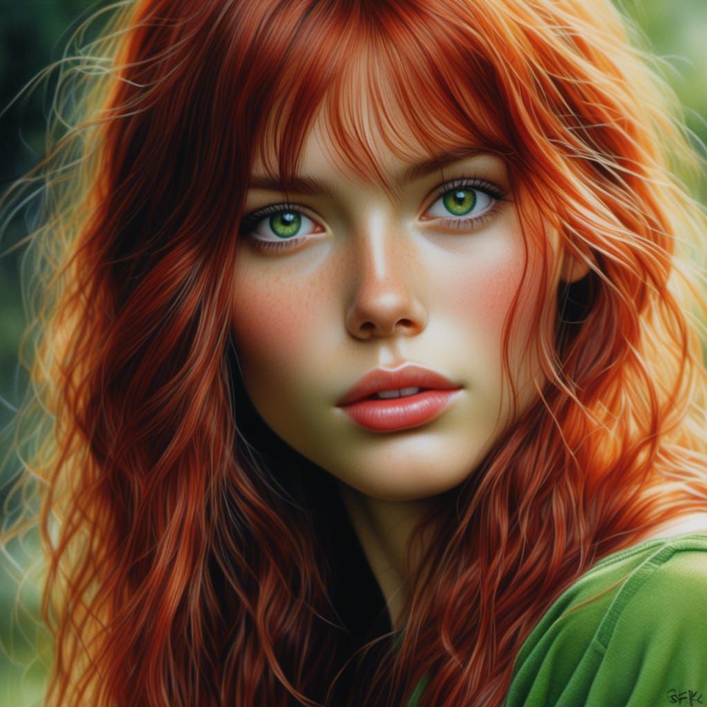 Hyperrealistic Watercolor Portrait of a Beautiful Woman