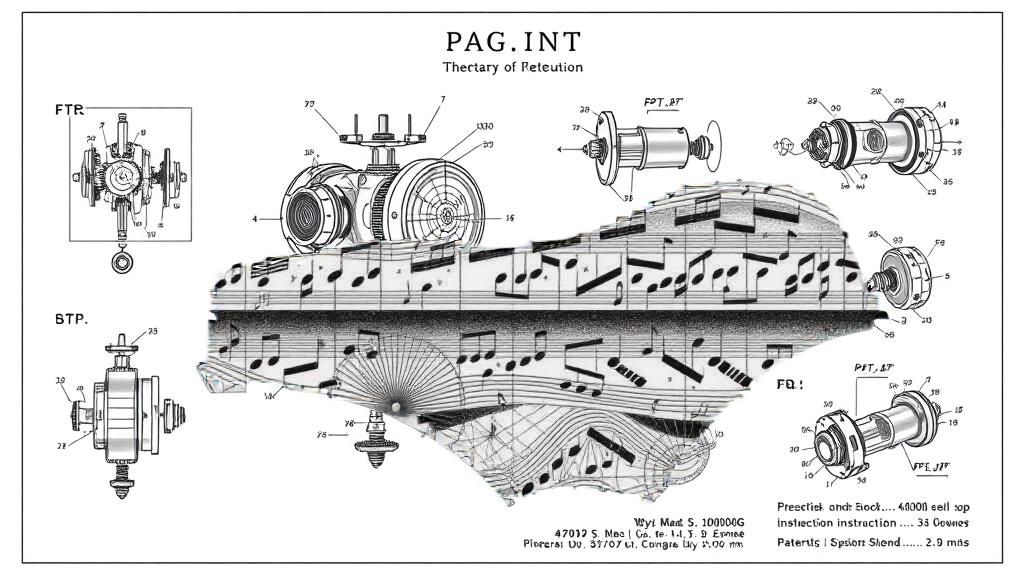 Intricate Patent Illustration of a Complex Device