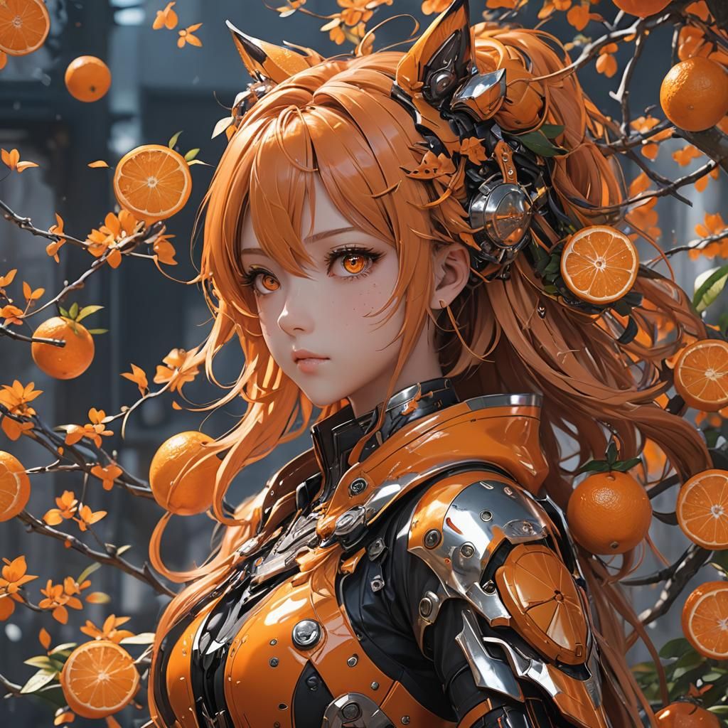 Anime Style Orange Entity in 3D