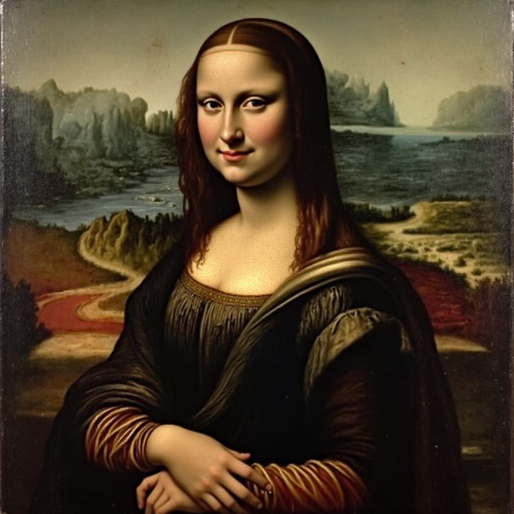 Renaissance Woman in Serene Landscape