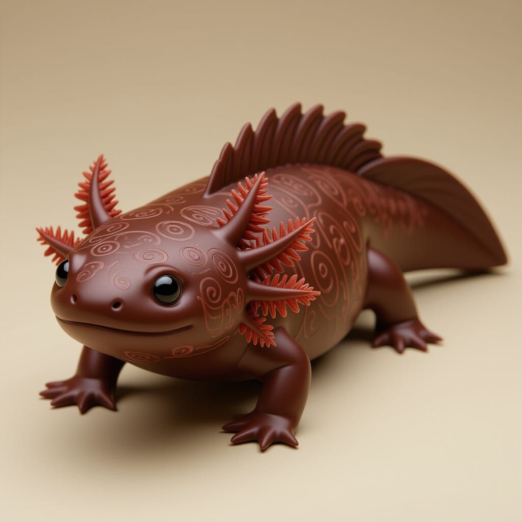 Chocolate Axolotl: Digital Art Inspired Design