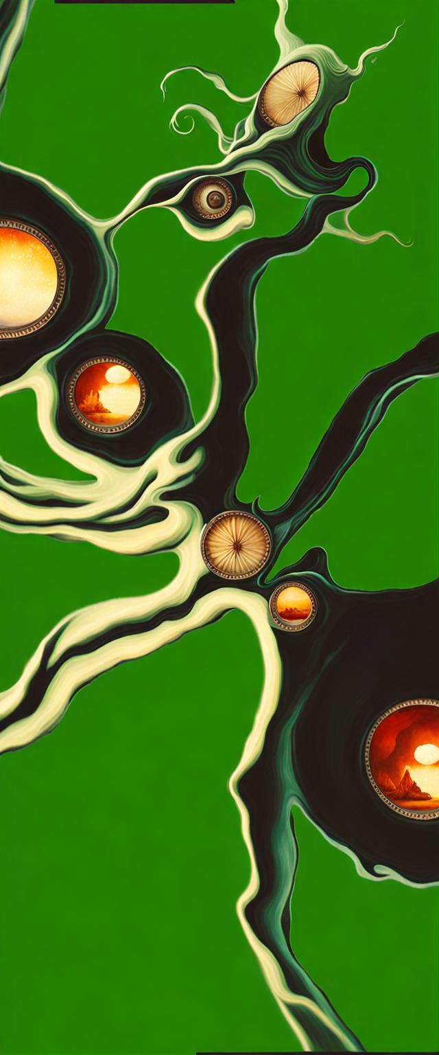 Magical Biological Forms in Surreal Dreamscape