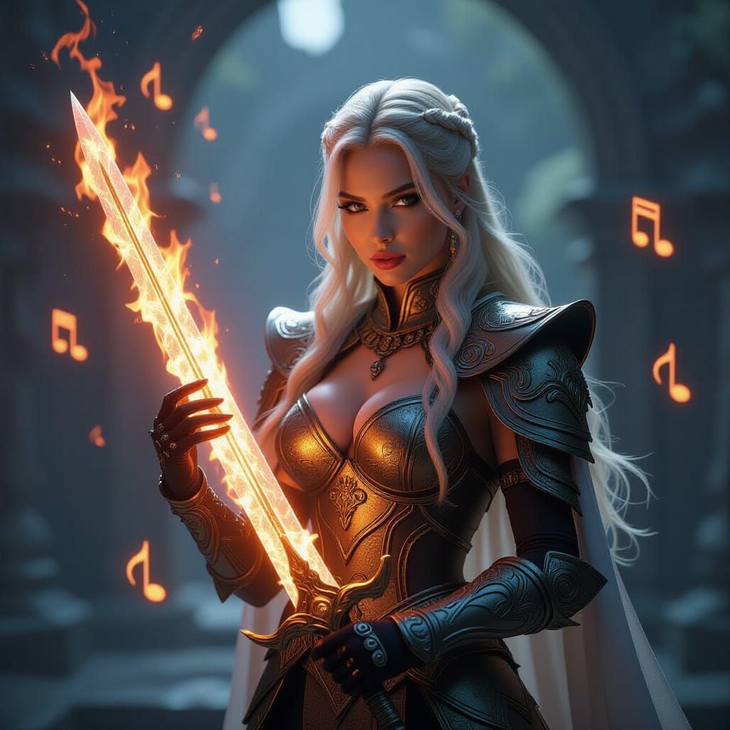 Valkyrie Opens Portal With Flaming Sword