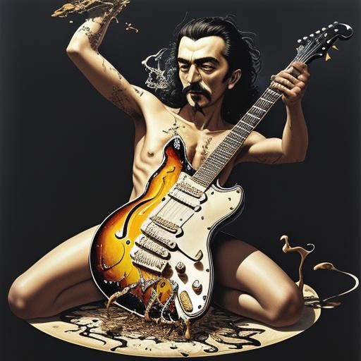 Surreal Melting Guitar Made of Thoughts