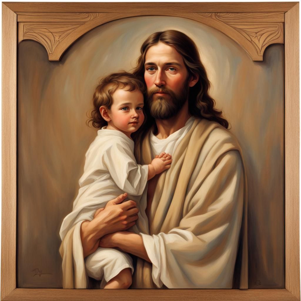 Jesus Christ Holding a Child, Religious Art