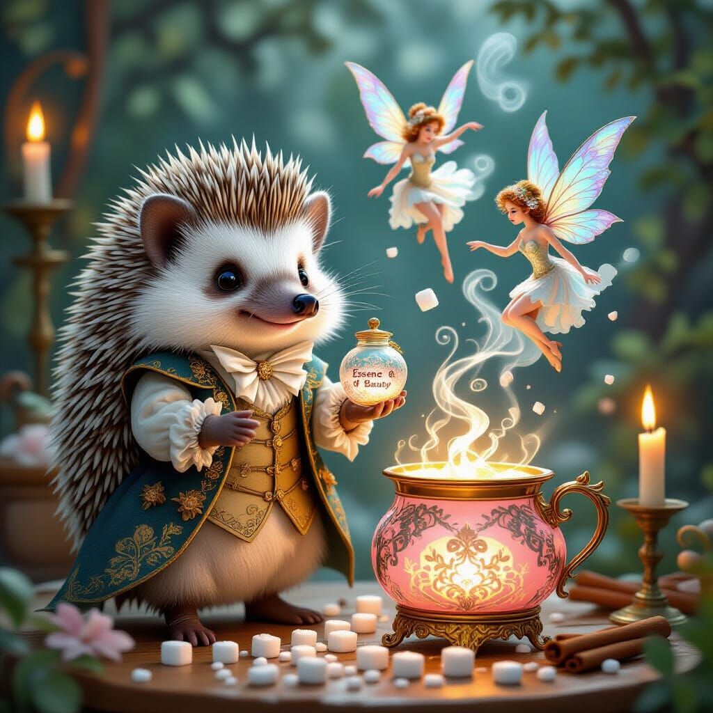 Hedgehog Alchemist with Essence of Beauty