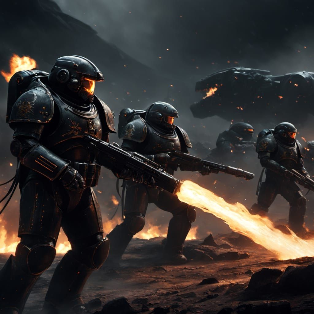 Salamanders Space Marines Charge into Battle