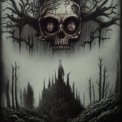 Zombie Cowboy Gunslinger in Dark Fantasy Illustration