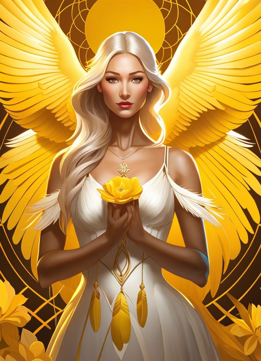 A woman sees her dream of being a yellow winged angel come t...