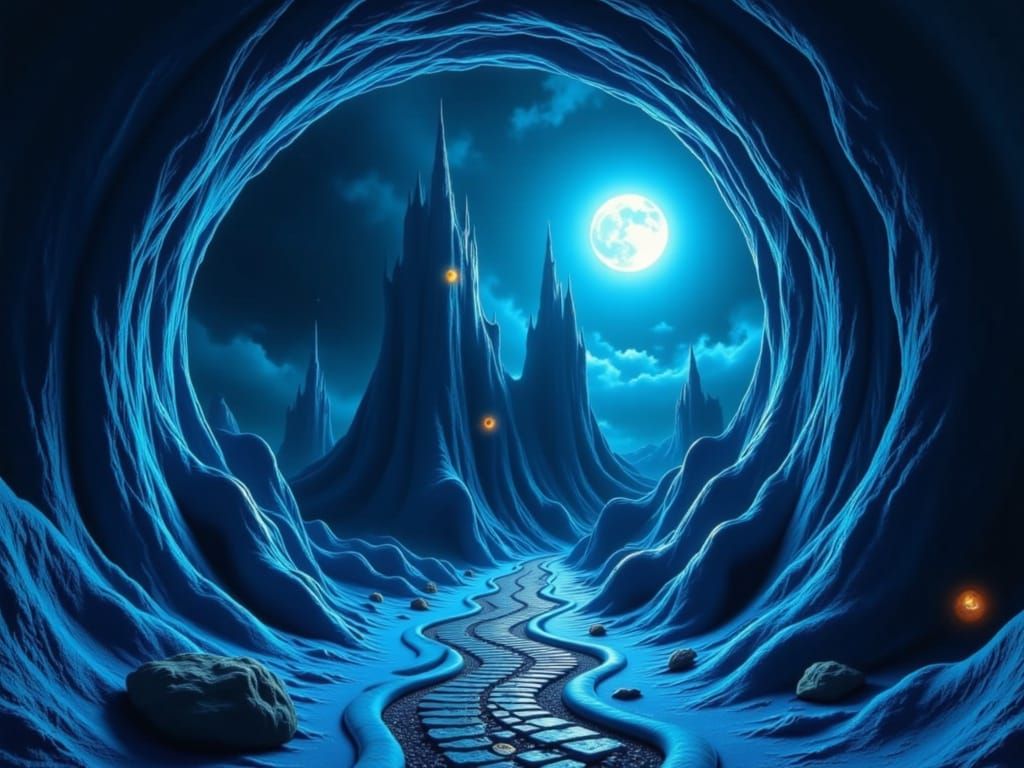 Alien Civilization on Neptune with Blue Auracore