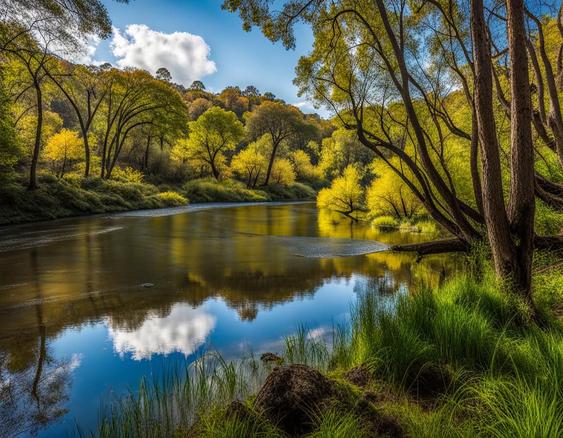 Luxury Mansion by River in Forest