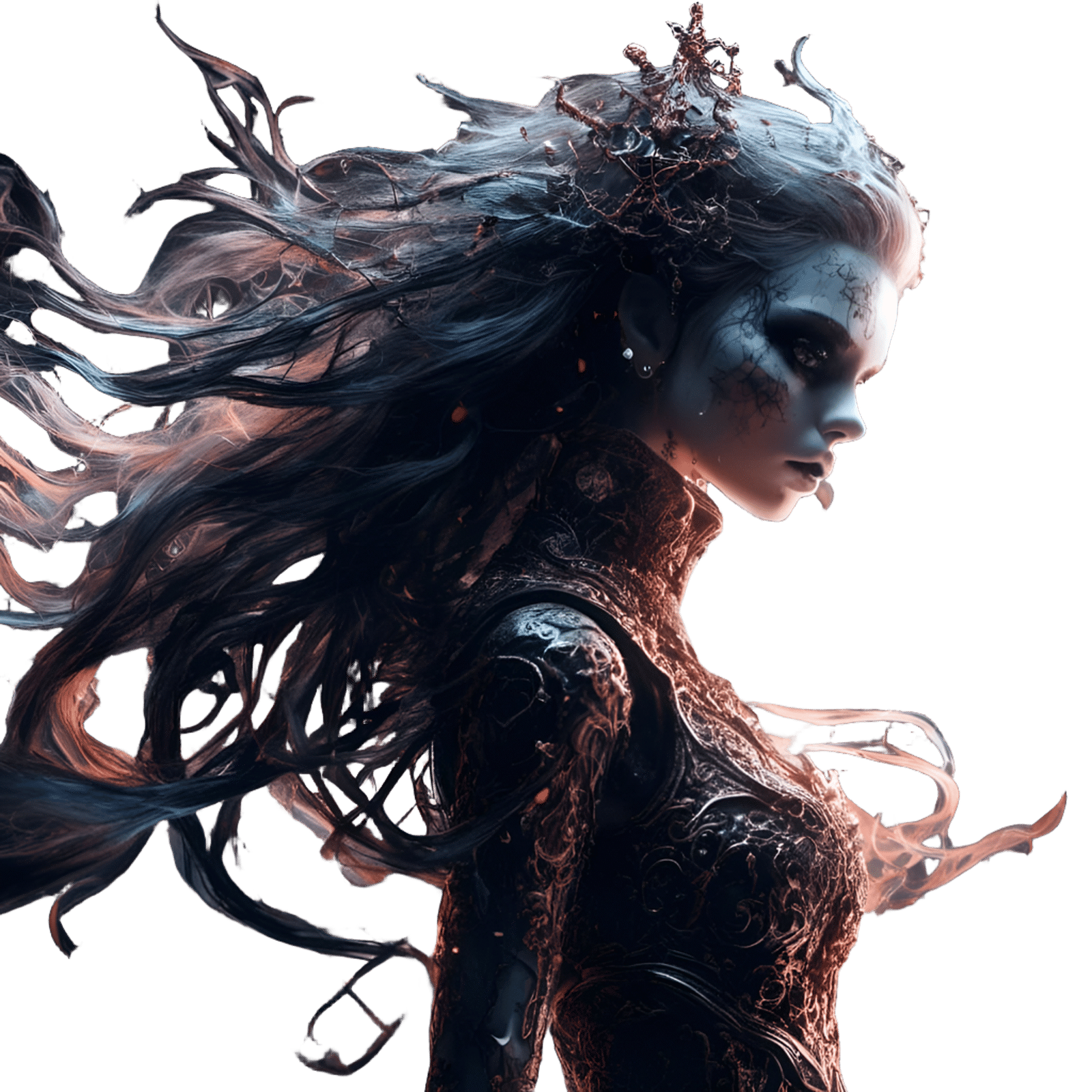 Gothic Woman in Graffiti Art Style