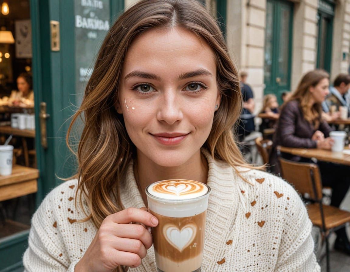 Surreal French Café Scene with Fairtrade Latte Art