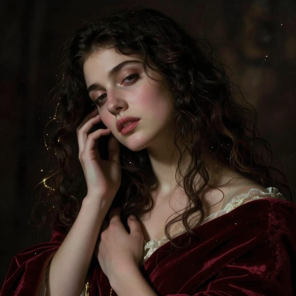 Ethereal Portrait of Selena in Forbidden Love