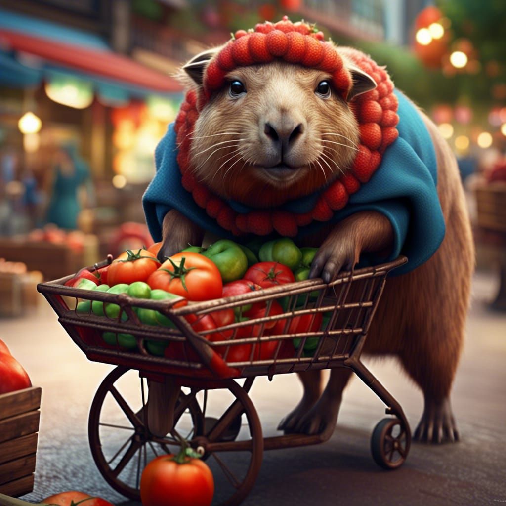 Capybara's Grocery Run: Fantasy Concept Art