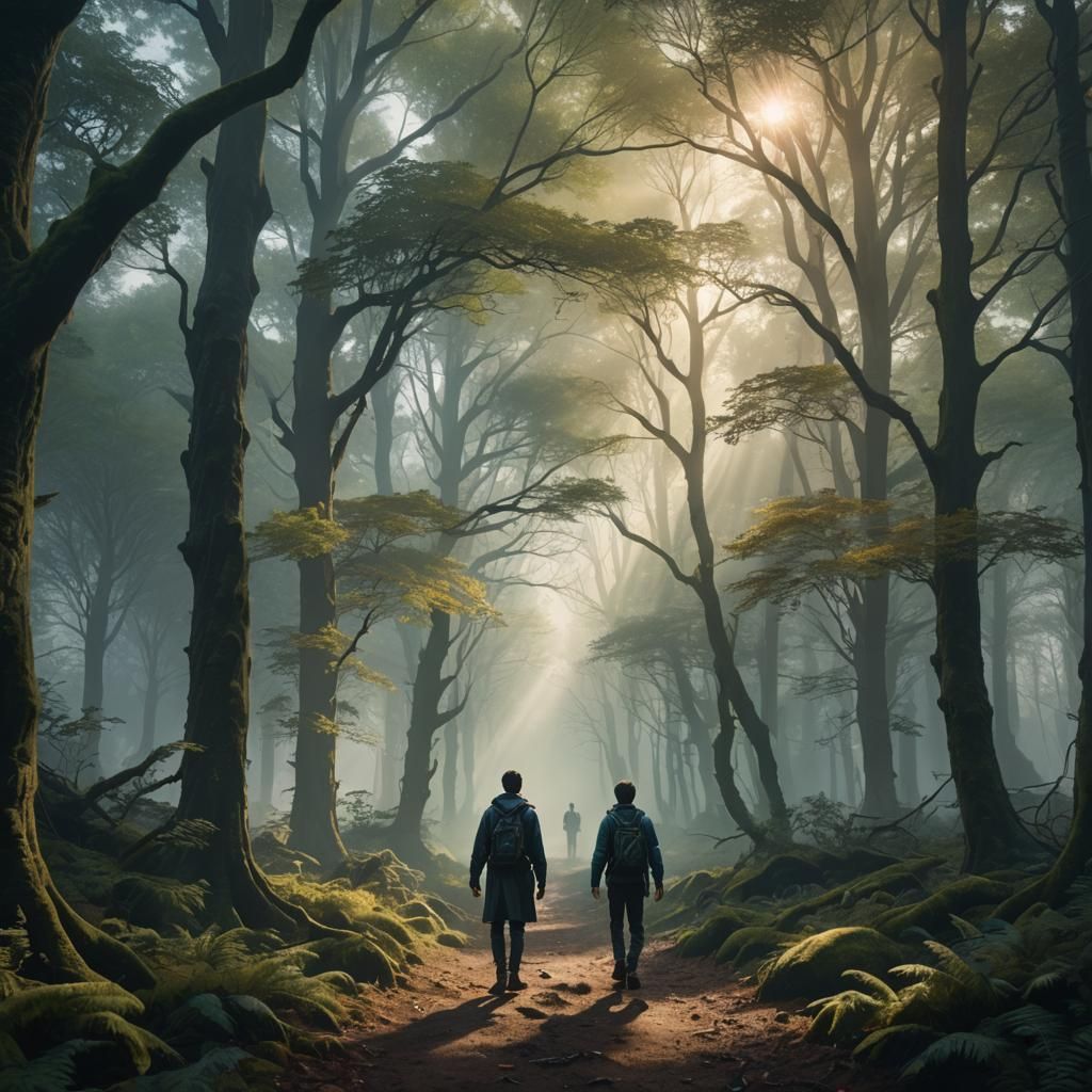 Misty Forest Walk: A Matte Painting in 8K