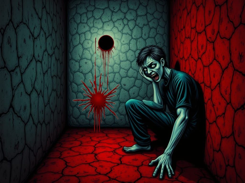 Terrified Man Trapped in Liminal Space as Analog Horror