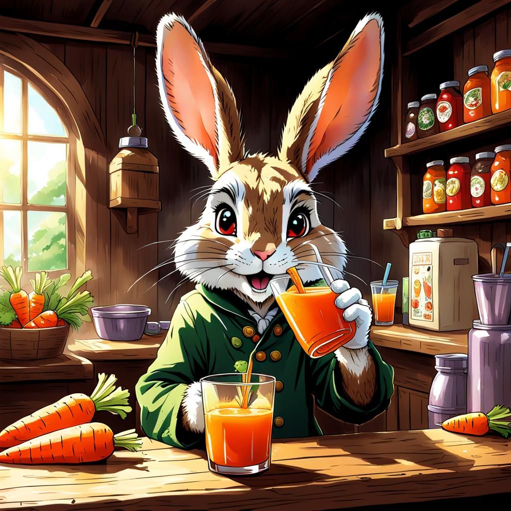 Br'er Rabbit Drinks Carrot Juice: Anime Style