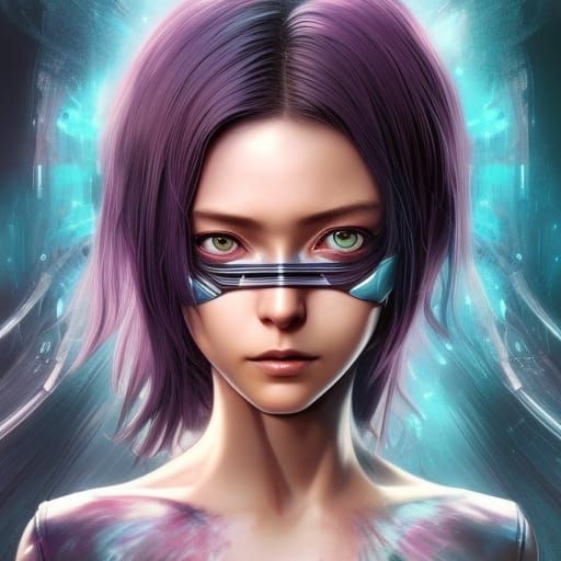 Anime Cyberpunk Warrior Portrait in 8K