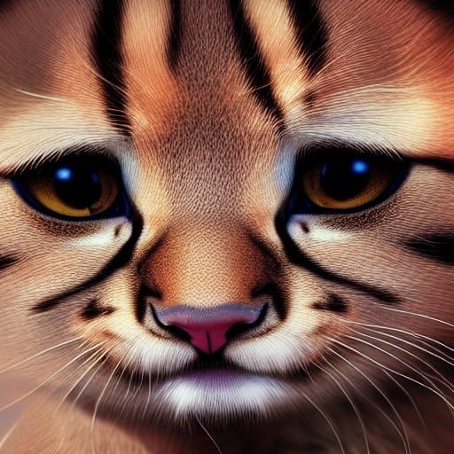 Cute Kitten with Wild Cat Features