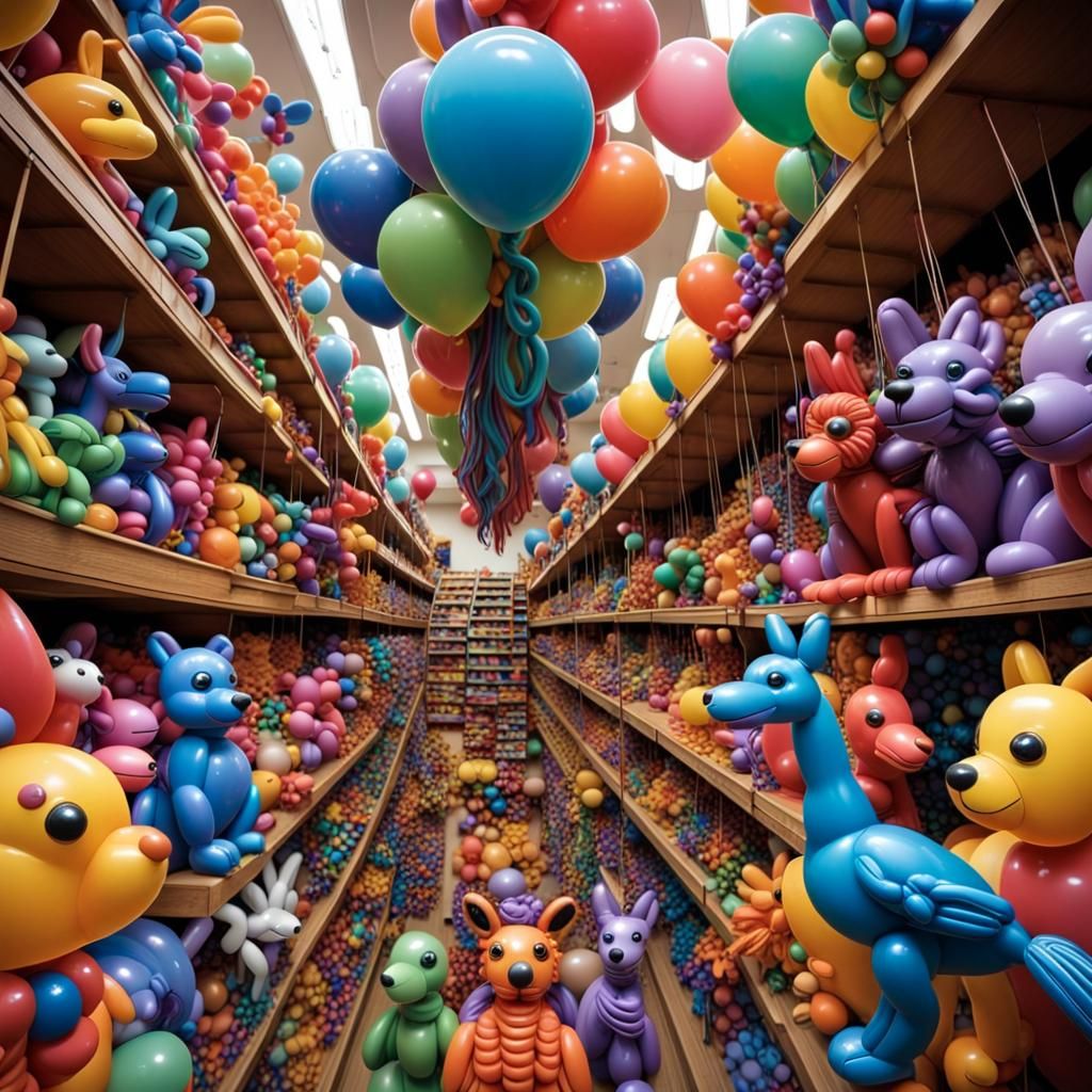 Colorful Balloon Animal Emporium Art