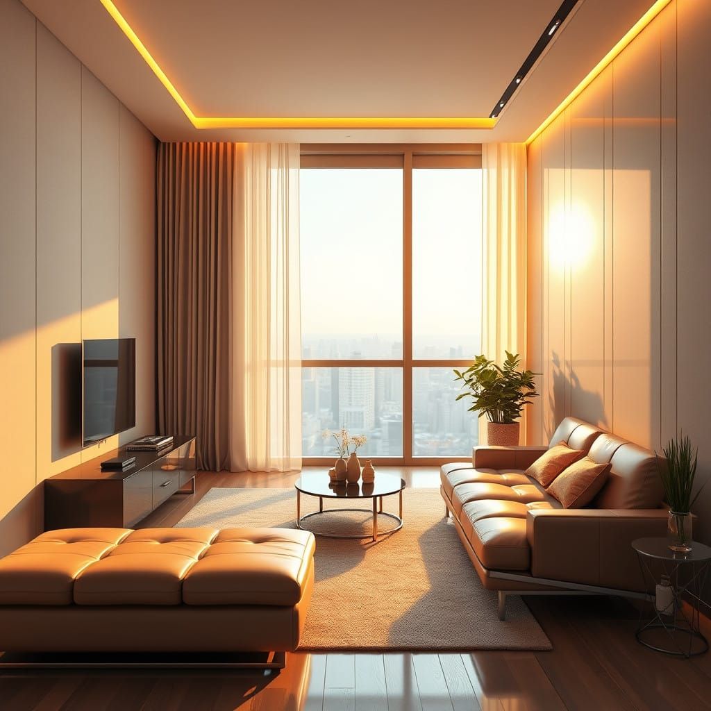 Modern Apartment Interior in Futuristic Style