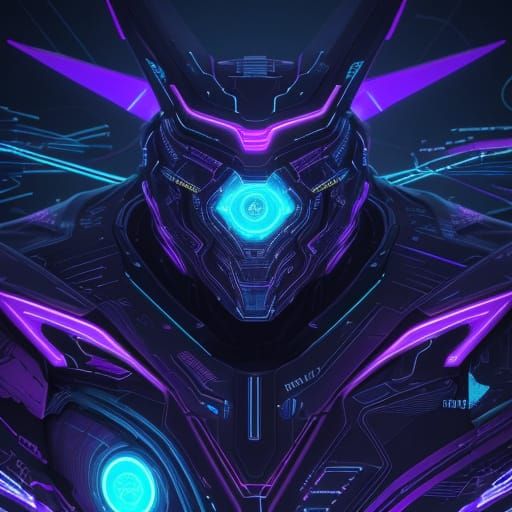 Mirals Creating Ulamity: Neon-Lit Sci-Fi Digital Art