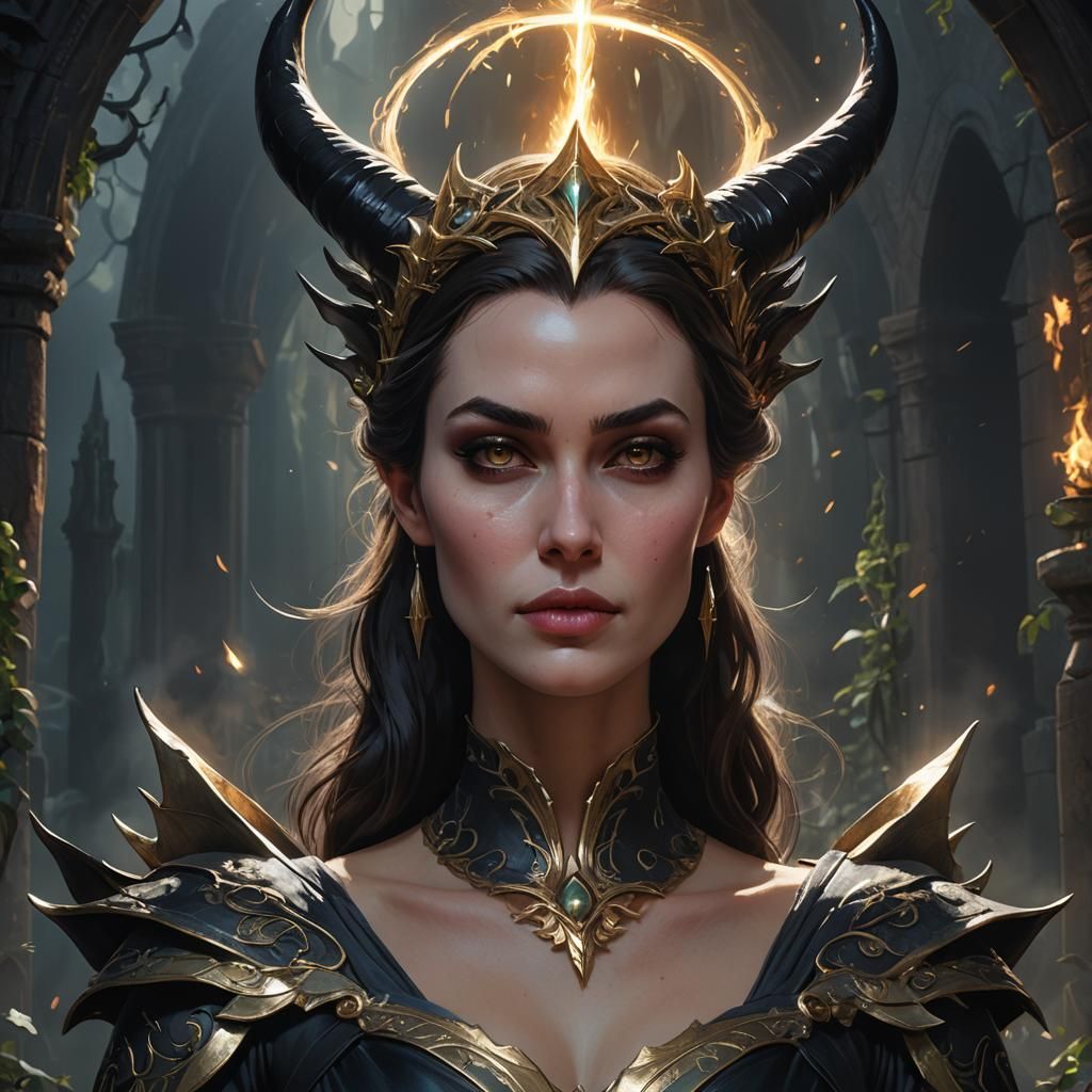 Dual Portrait: Angelic and Demonic Beauty