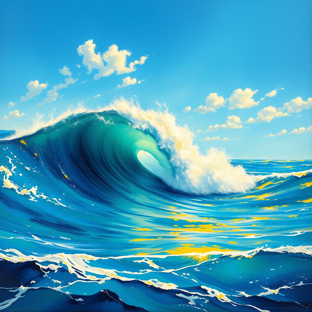 Ocean Wave in Style of Hudson River School