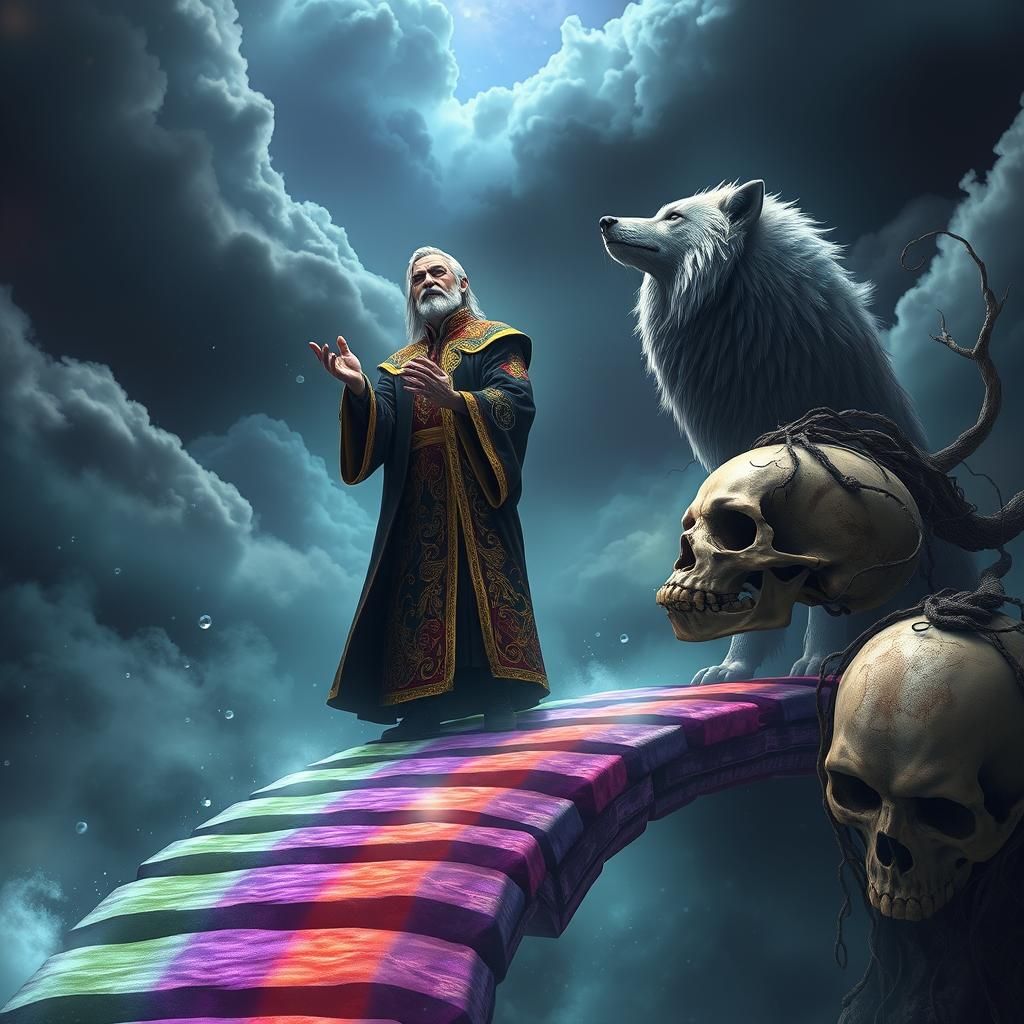 Merlin and Werewolf on Rainbow Bridge
