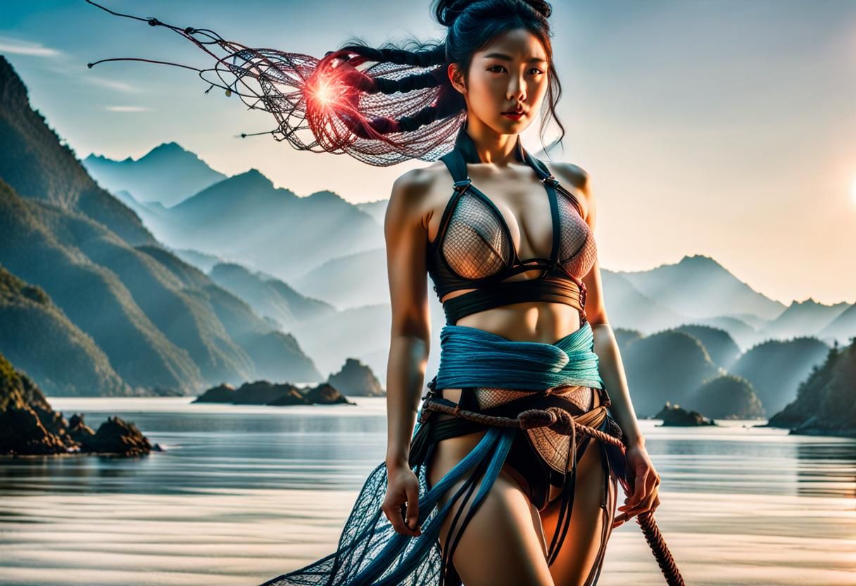 Striking Shibari Woman: Polychrome Warrior Goddess in Photo ...