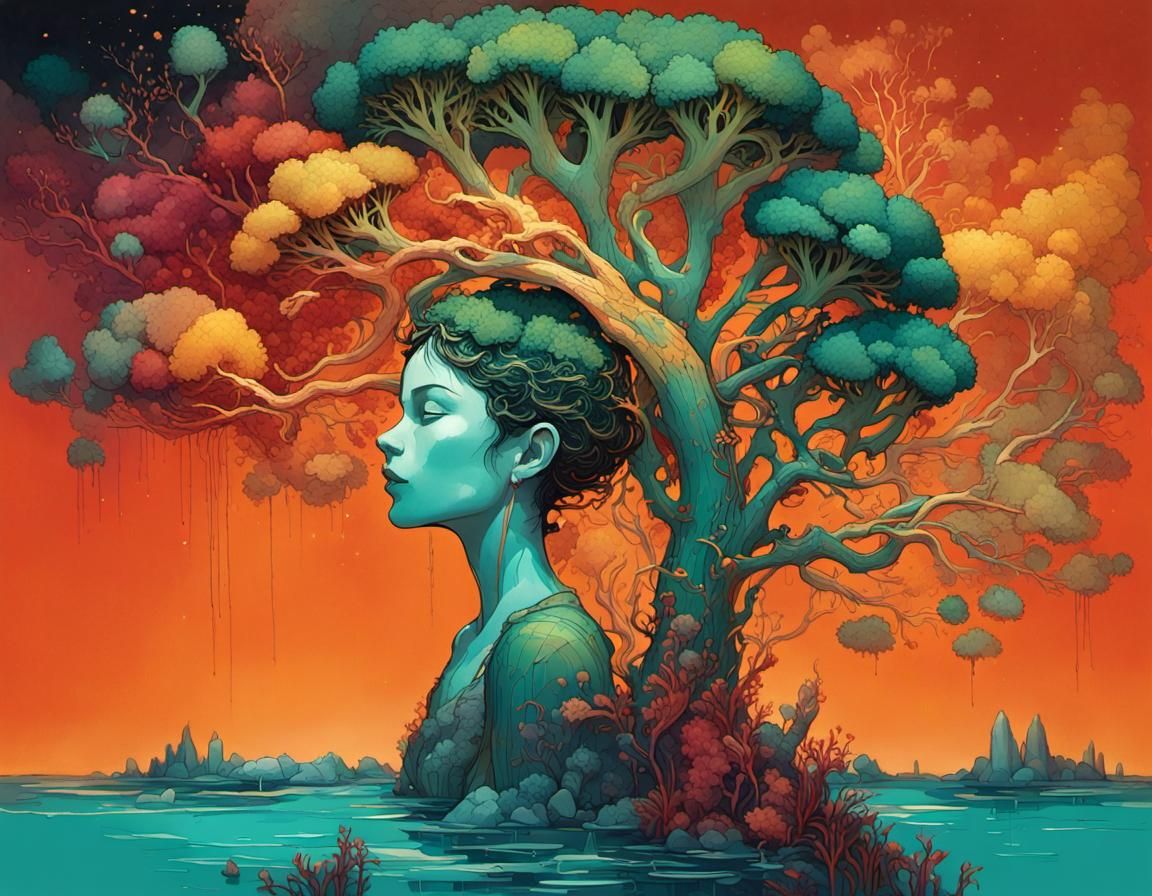 Sublime Botanical Art in Neo-Impressionist Style