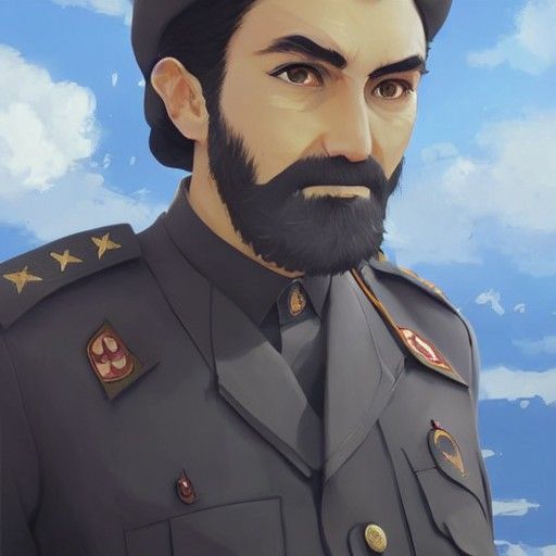 Khomeini as Commandant in Disney Style