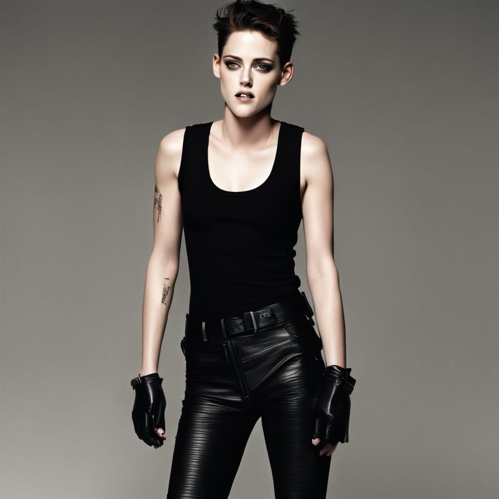 Kristen Stewart in Stylish Black Outfit