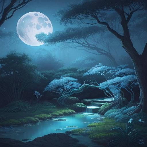 Mystical Forest at Twilight with Musical Lights